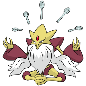 Oh great, shiny Alakazam brought spoons for the ice cream for my