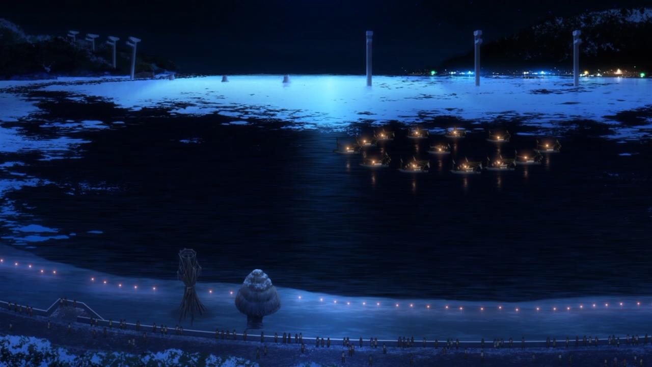 nagi-no-asukara-ofunehiki-ceremony-ships-boats-fire-night-evening-moonlight-ocean-sea-shore-landscape.jpg